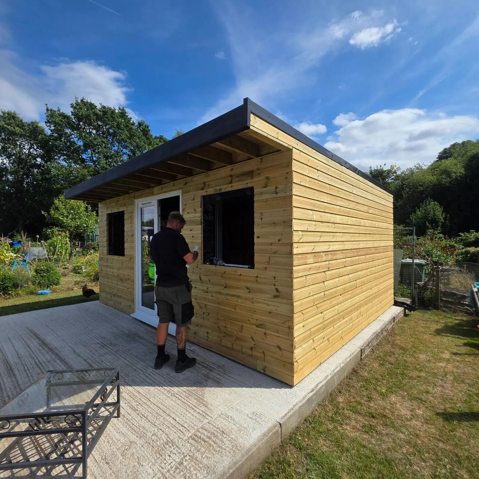 Rainford Buildings fitting a timber-clad garden room
